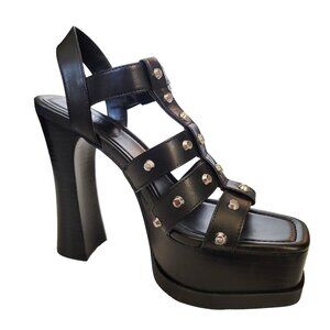 Michael Kors Jagger platform sandal in black with silver studs size 7